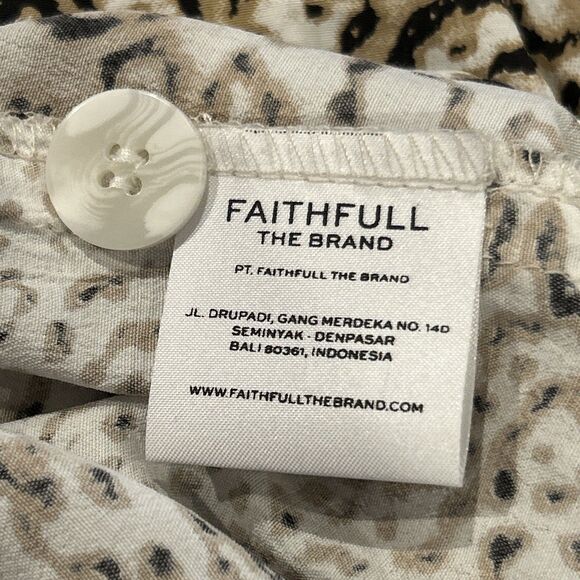 Faithfull The Brand Skirt Womens 4 Animal Print Midi Black Brown - Picture 3 of 7